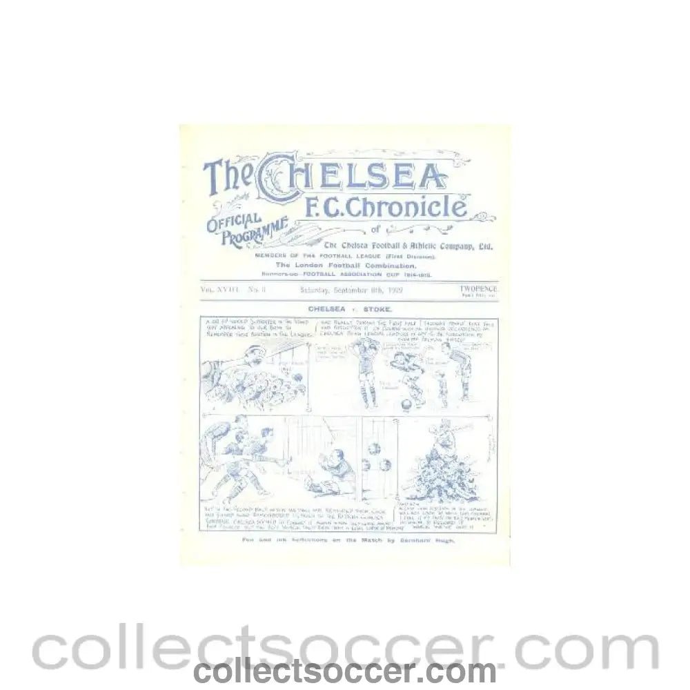 1922 - Chelsea v Middlesbrough official programme 09/09/1922 - Collect Soccer