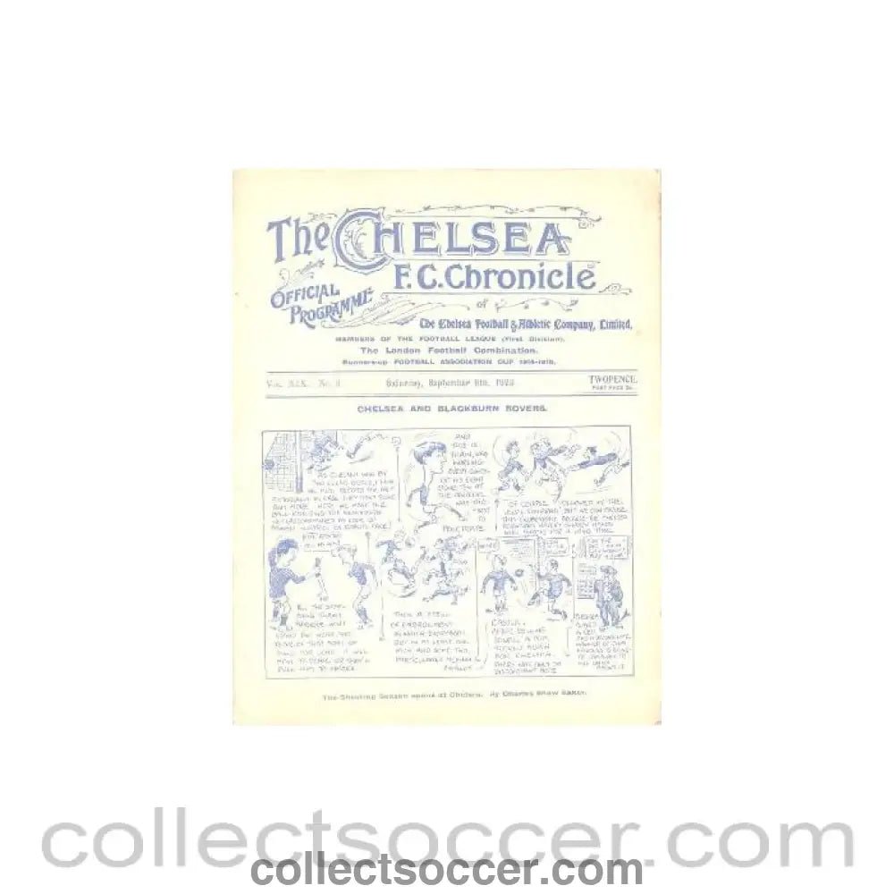1923 - Chelsea v Aston Villa official programme 08/09/1923 - Collect Soccer