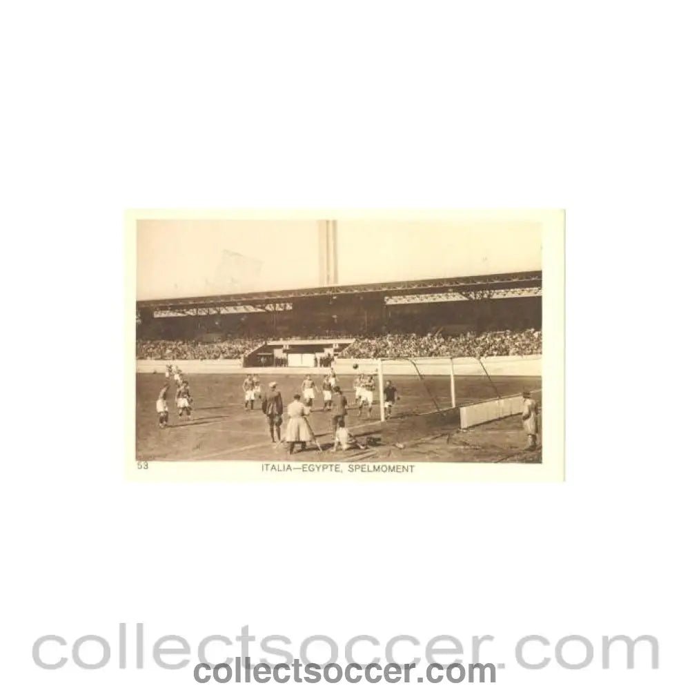 1928 IX. Olympic Games in Amsterdam postcard featuring football Italy v Egypt - Collect Soccer
