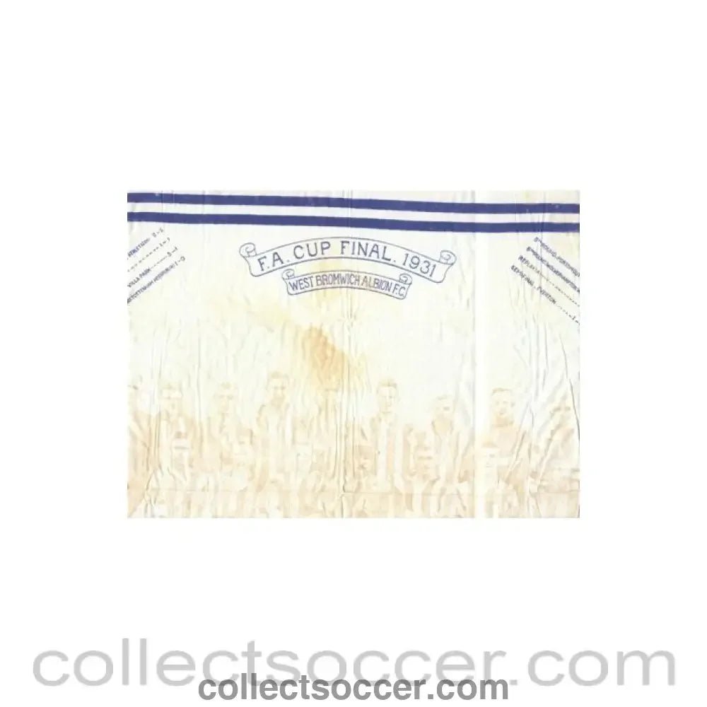 1931 FA Cup Final West Bromwich Albion coffee table cloth Very Rare! - Collect Soccer