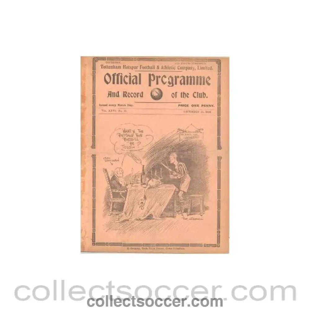 1933 - Tottenham Hotspur v Huddersfield Town official programme 25/12/1933 - Collect Soccer