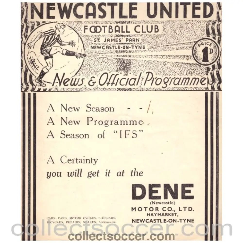 1935 Newcastle United v Barnsley Programme - Collect Soccer