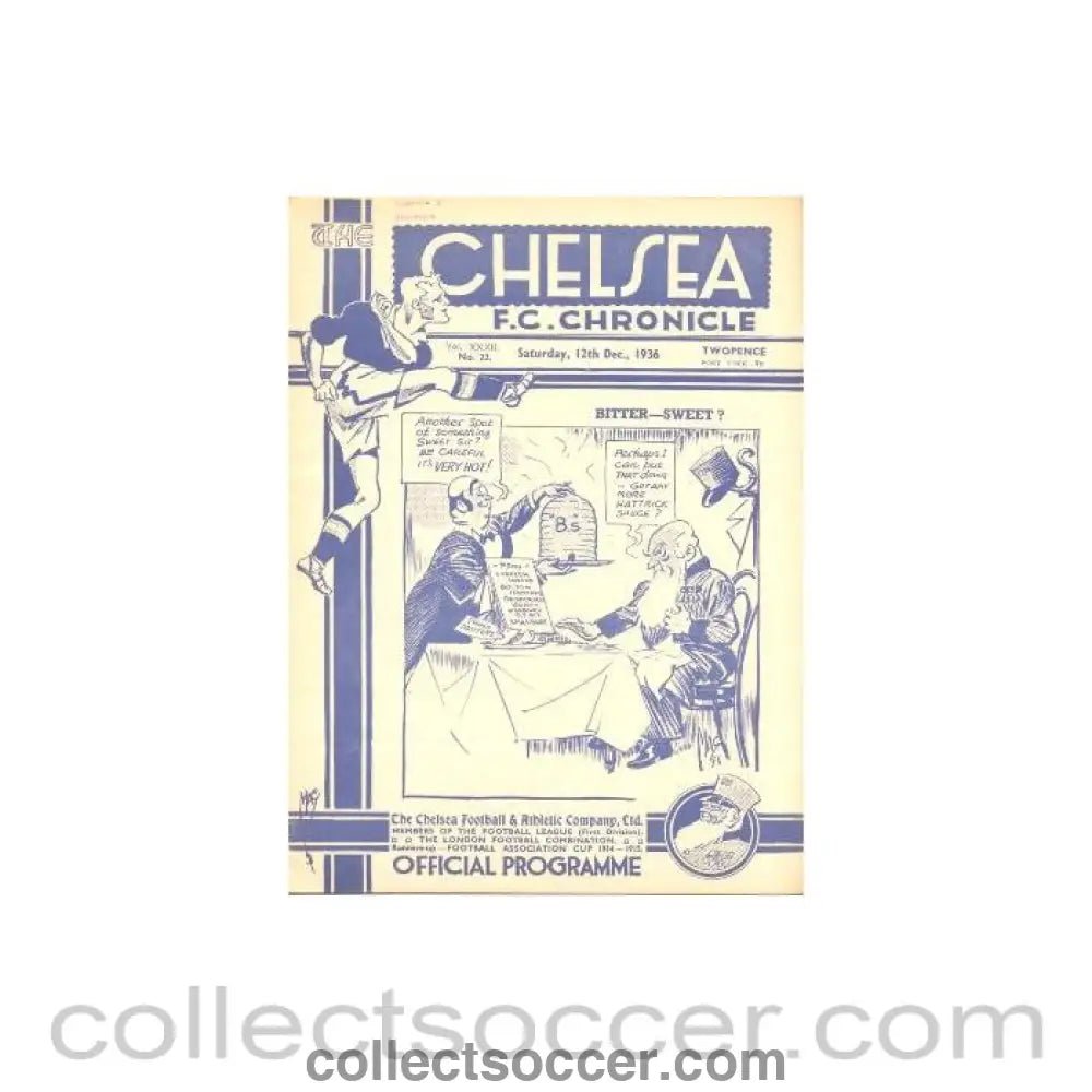 1936 - Chelsea v Brentford official programme 12/12/1936 - Collect Soccer