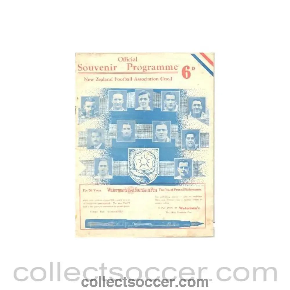 1937 New Zealand v England official programme 05/06/1937 - Collect Soccer