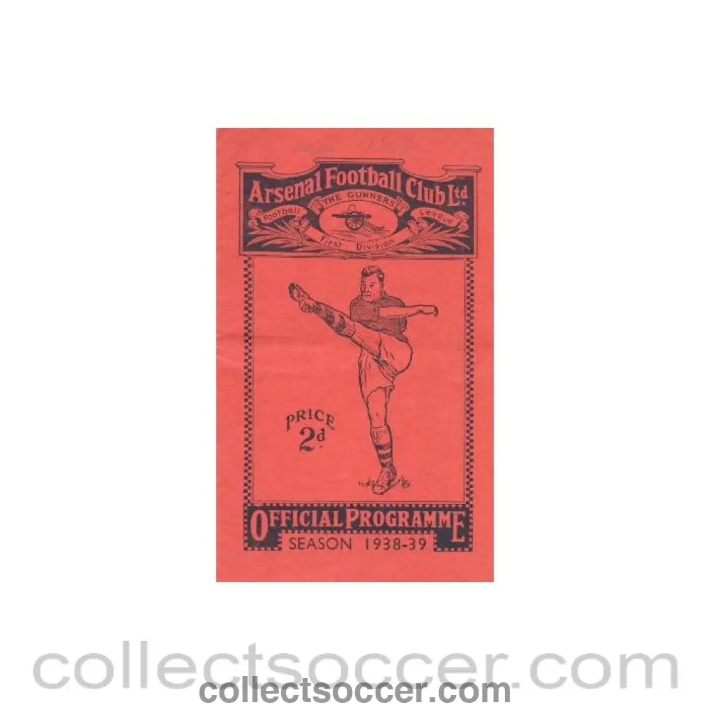 1938 - Arsenal v Leeds United official programme 05/11/1938