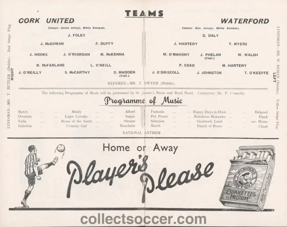 1941 Cork v Waterford Cup Munster Senior Cup Final Programme - Collect Soccer