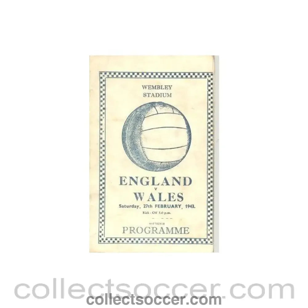 1943 England v Wales official programme 27/02/1943 pirate
