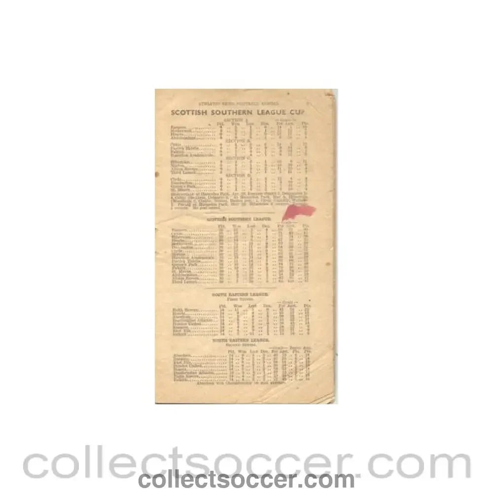 1943 - Scottish Southern League Cup Athletic News Football Annual 1943 - 1944 - Collect Soccer