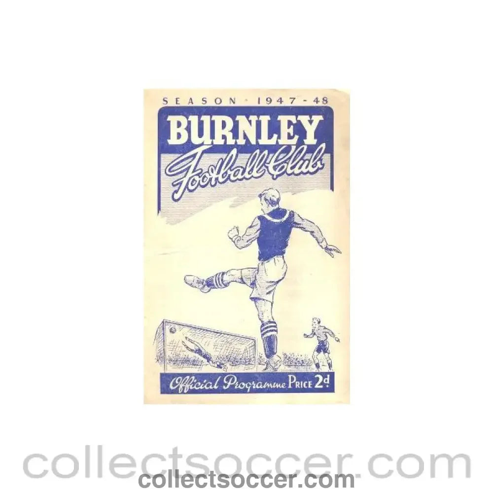 1947 - Burnley v Blackpool official programme 11/10/1947