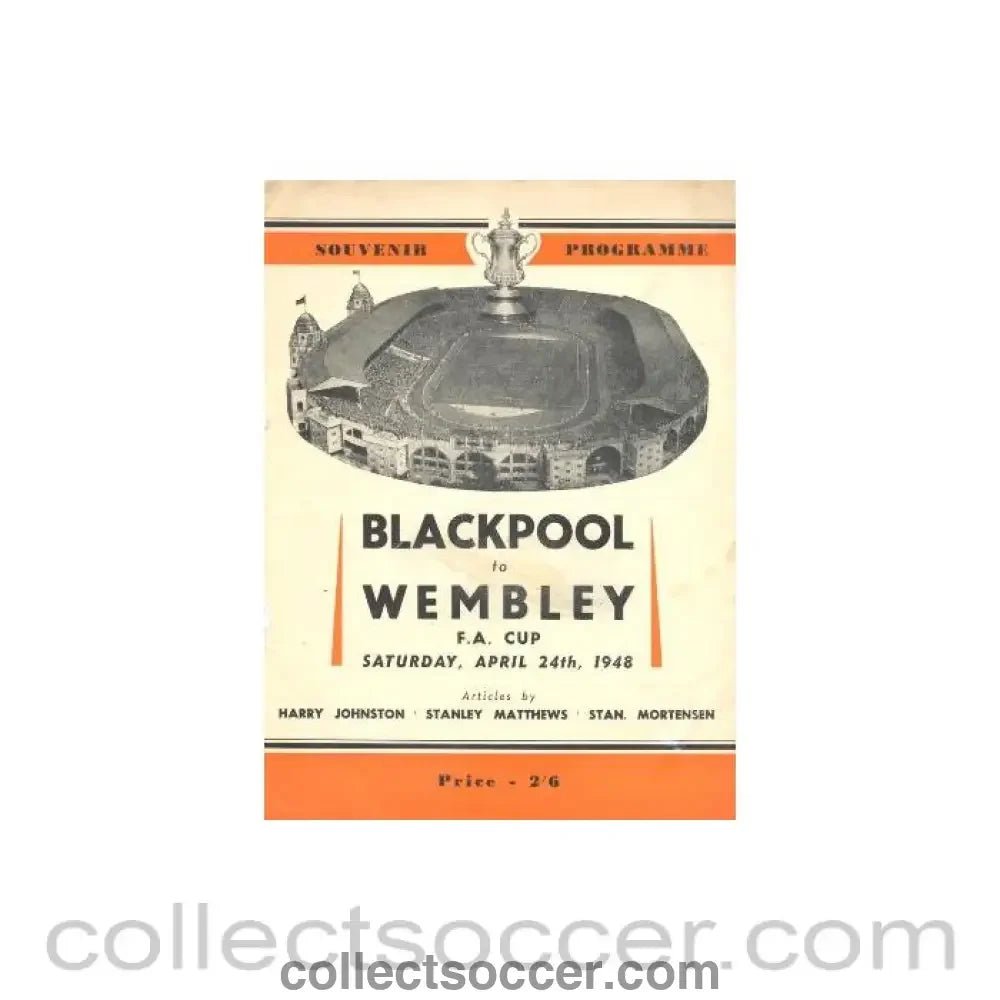 1948 - Blackpool to Wembley brochure 24/04/1948 - Collect Soccer