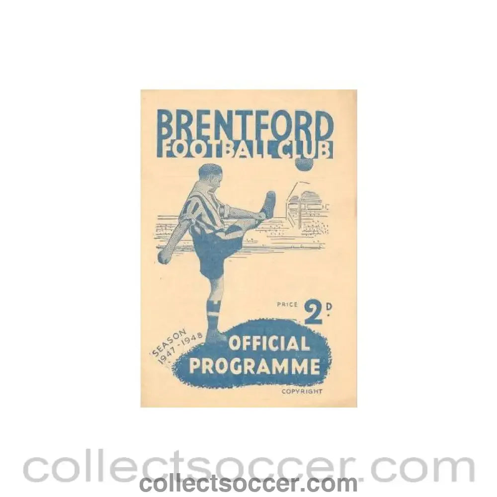 1948 - Brentford v Bury official programme 17/04/1948
