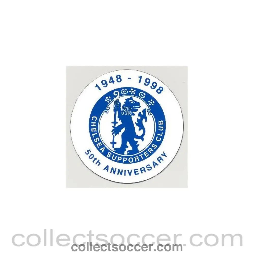 1948 - Chelsea round sticker 50th Anniversary 1948-1998 - Collect Soccer