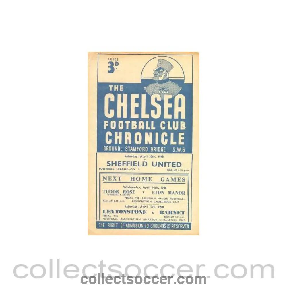 1948 - Chelsea v Sheffield United official programme 10/04/1948 - Collect Soccer