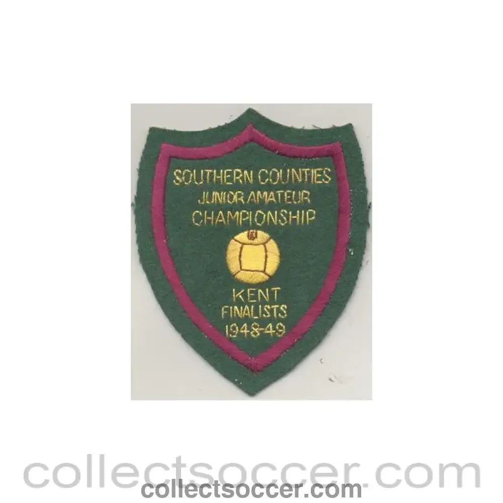1948 - Southern Counties Junior Amateur Championship Kent Finalists 1948-1949 emblem - Collect Soccer