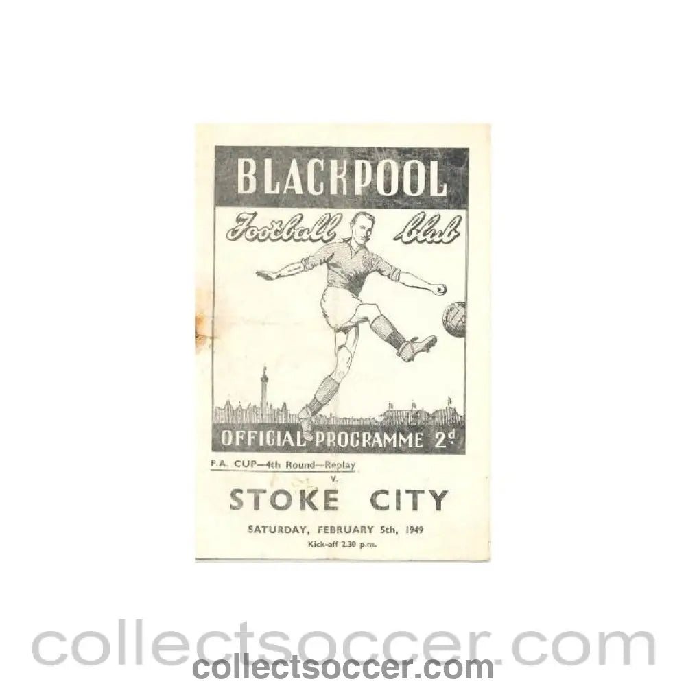 1949 - Blackpool v Stoke City official programme 05/02/1949 - Collect Soccer