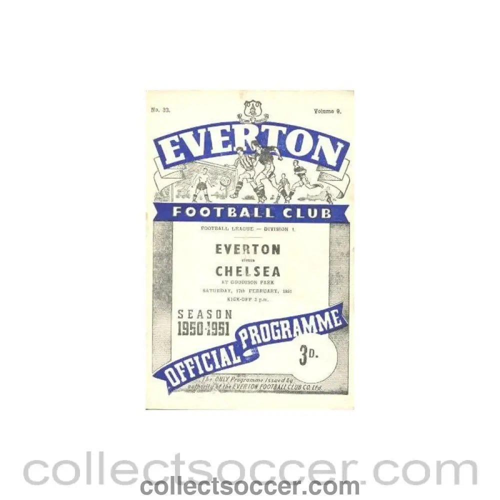 1951 - Everton vChelsea official programme 17/02/1951 - Collect Soccer