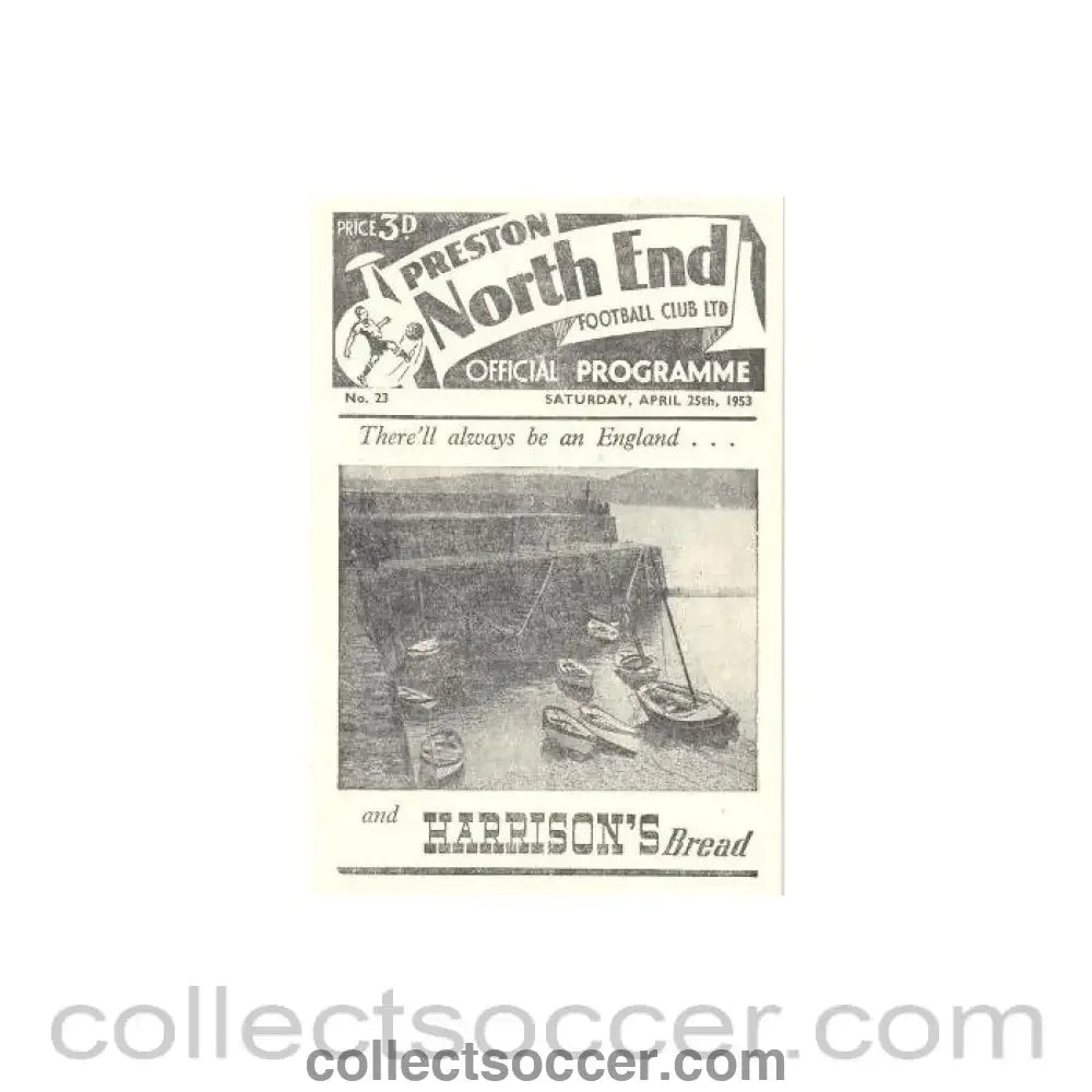 1953 - Preston North End v Arsenal official programme 25/04/1953 - Collect Soccer