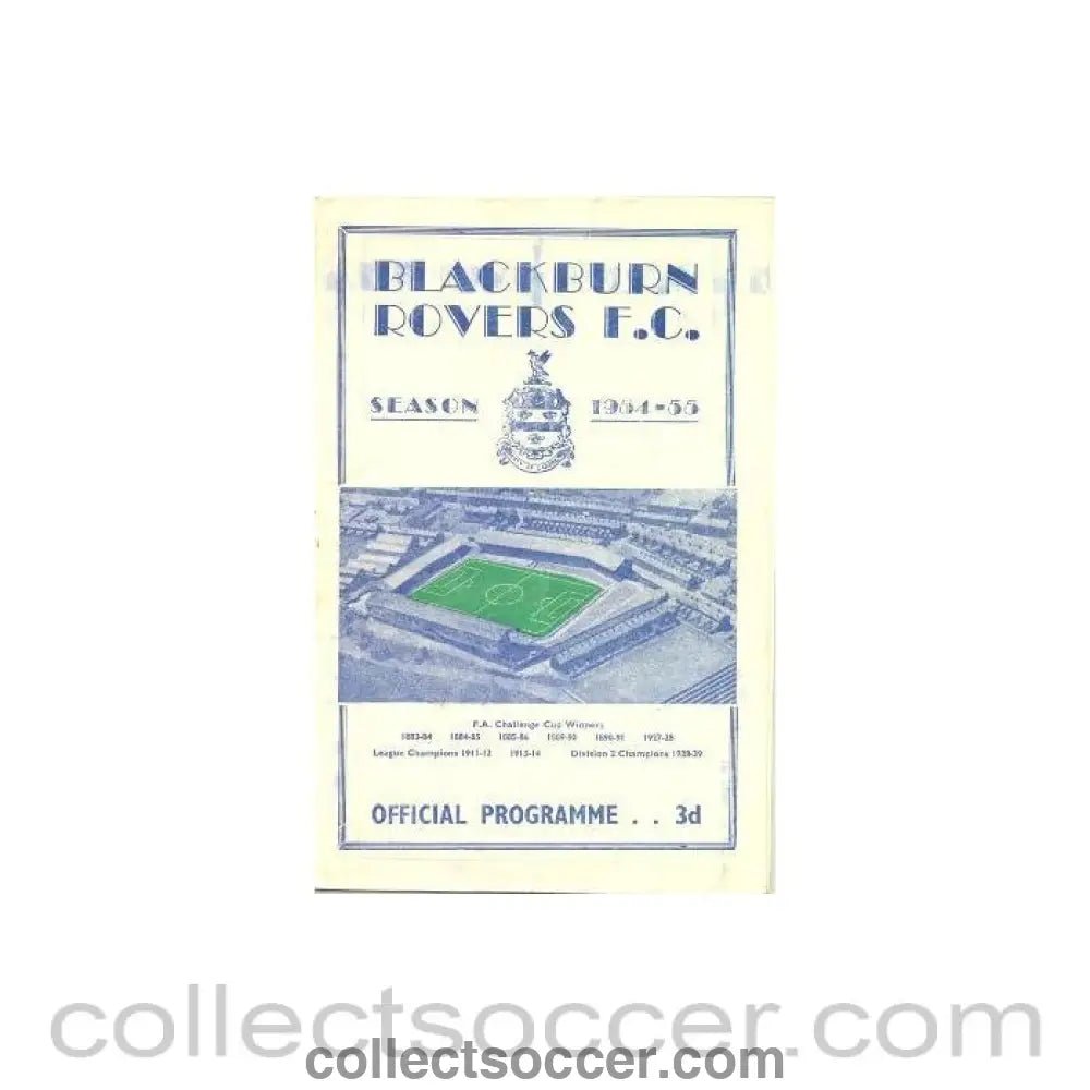 1955 - Blackburn Rovers v Nottingham Forest official programme 05/03/1955 - Collect Soccer