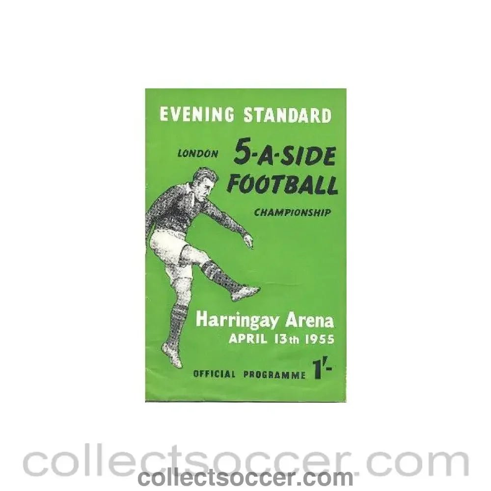 1955 Five - a - Side official programme 13/04/1955 - Collect Soccer