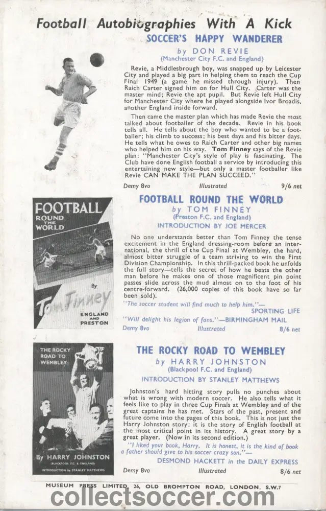 1955 Going For Goal The Autobiography of Roy Bentley - Collect Soccer