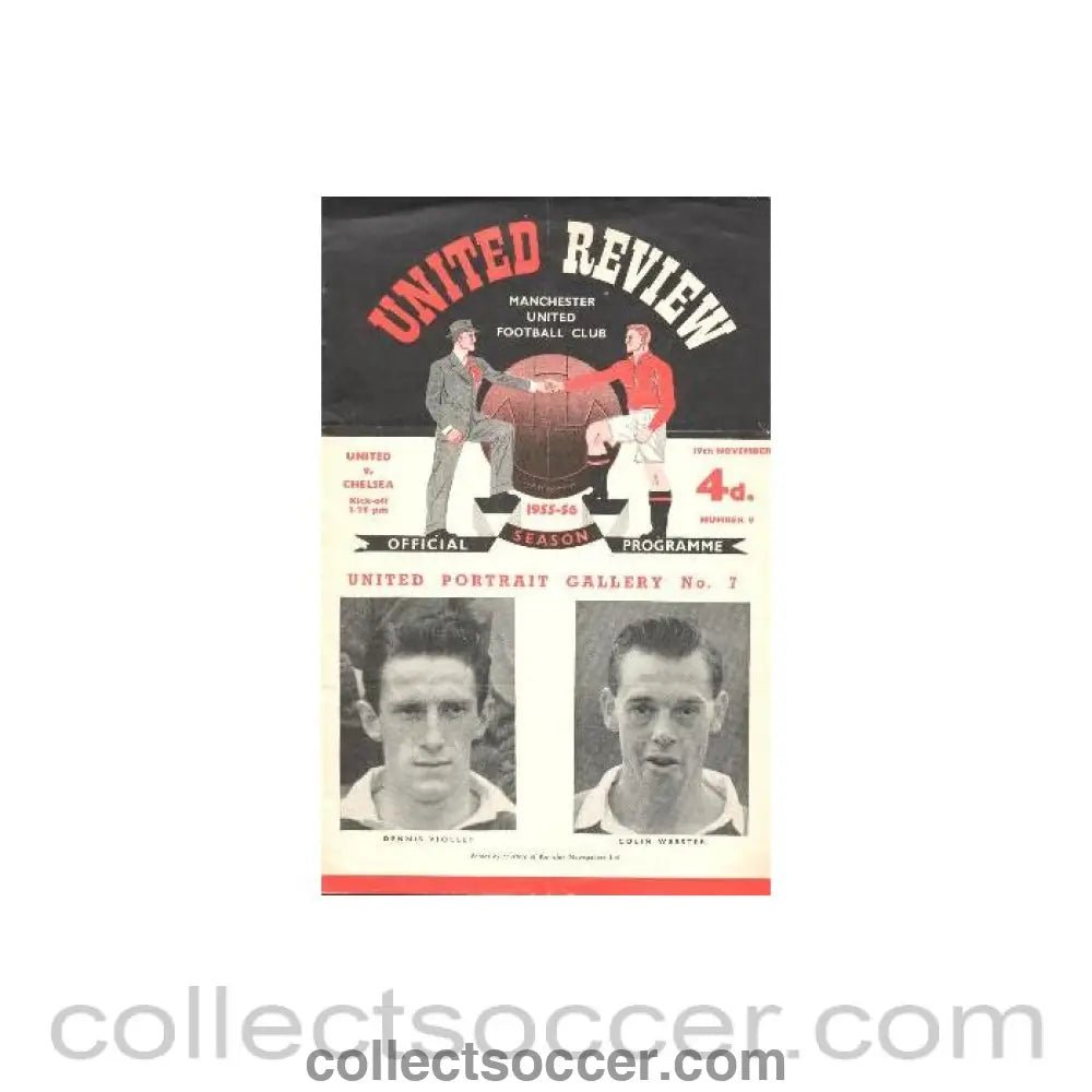1955 - Manchester United vChelsea official programme 19/11/1955 - Collect Soccer
