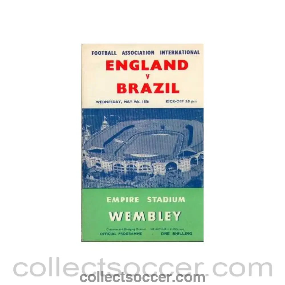 1956 England V Brazil Programme 09/05/1956 - Collect Soccer