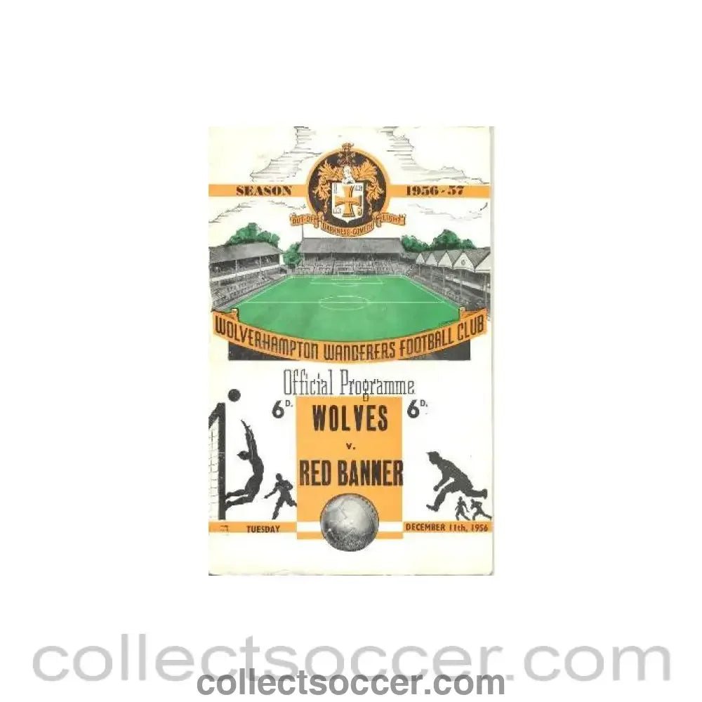 1956 - Wolverhampton Wanderers v Red Banner official programme 11/12/1956 - Collect Soccer