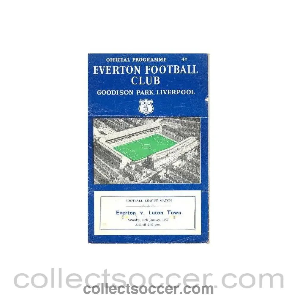 1957 - Everton v Luton official programme 19/01/1957 - Collect Soccer