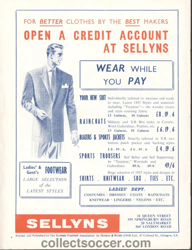 1957 Scotland v Spain Official Football Programme