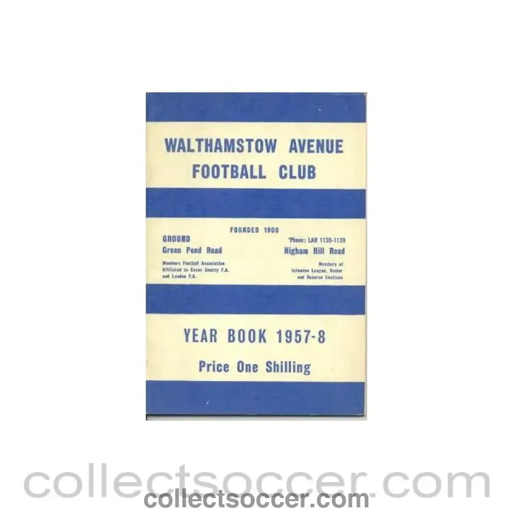 1957 - Walthamstow Avenue Year Book 1957-1958 - Collect Soccer