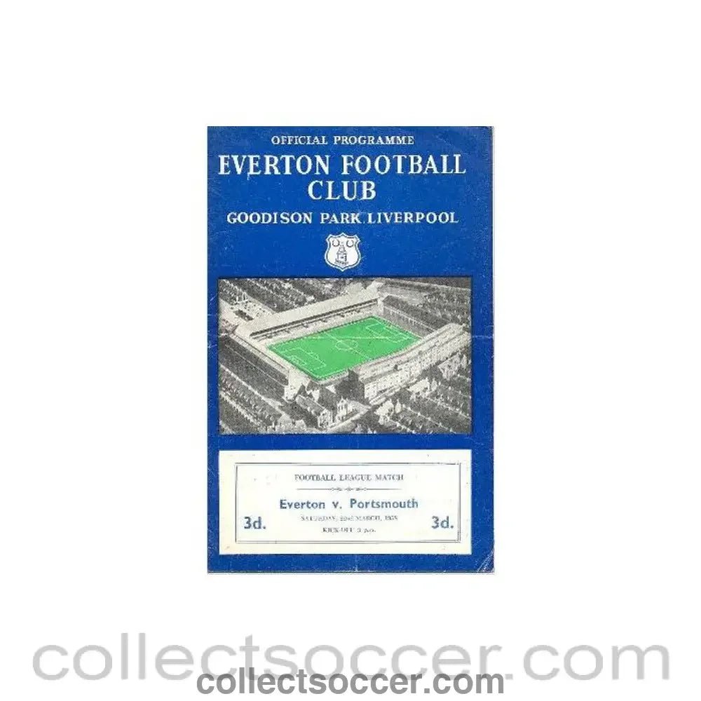 1958 - Everton v Portsmouth official programme 22/03/1958 - Collect Soccer