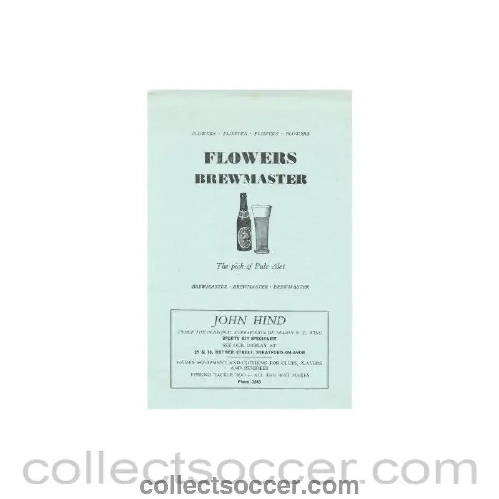 1958 - Stratford Town v Gresley Rovers official programme 22/11/1958 - Collect Soccer