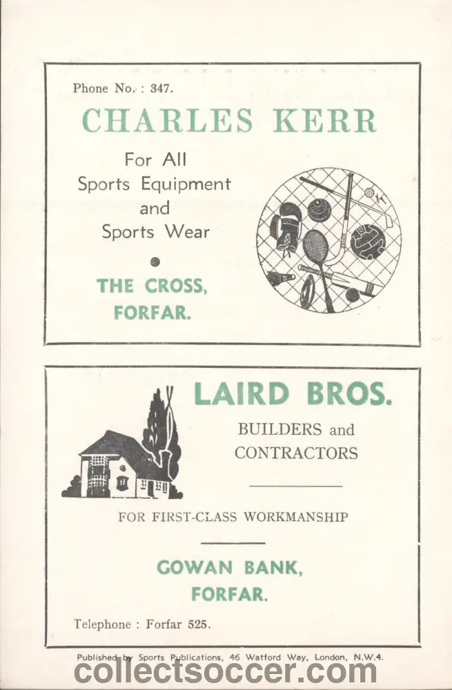 1960/61 Forfar Athletic Handbook