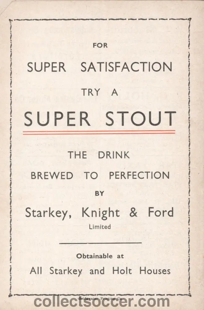 1960 Bridgwater Town v Gloucester City Pro Cup Official Programme - Collect Soccer