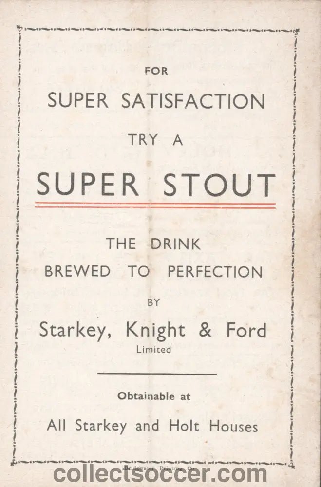 1960 Bridgwater Town v Hereford FA Cup 1st Round Official Programme - Collect Soccer