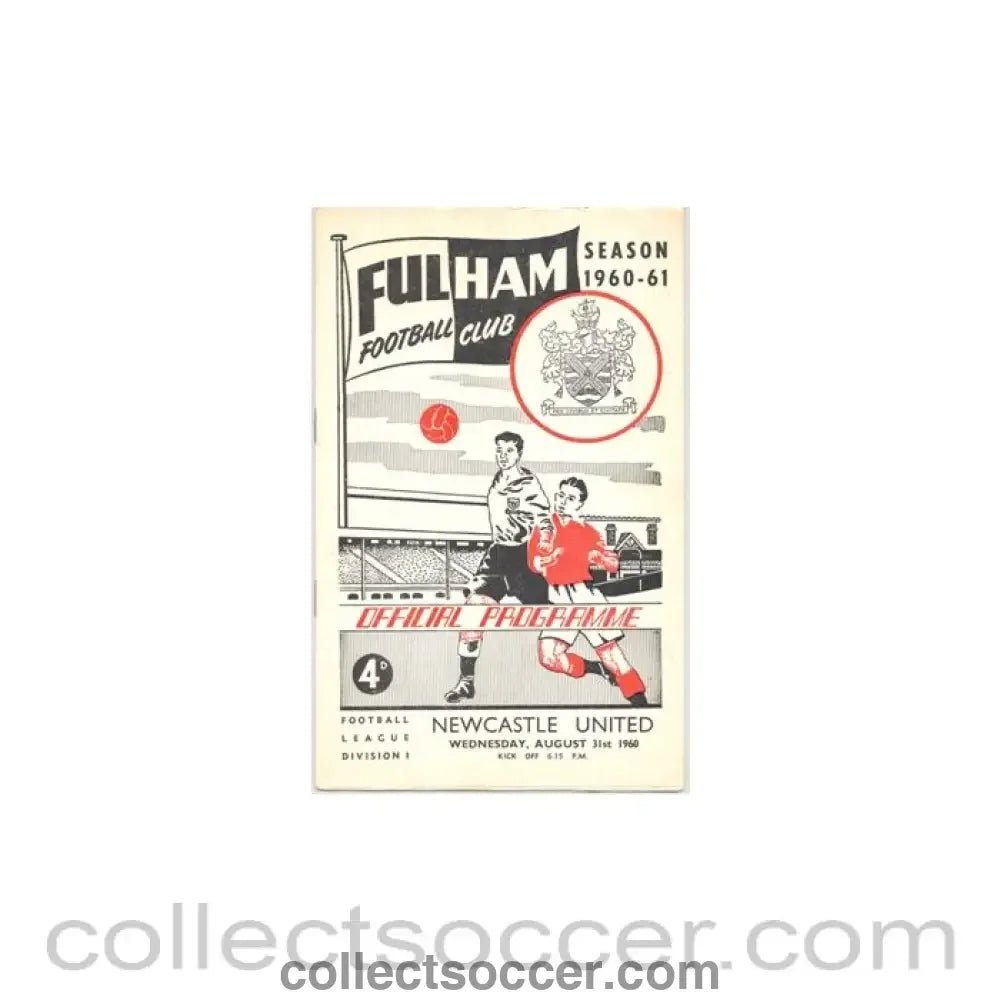 1960 - Fulham v Newcastle United official programme 31/08/1960 - Collect Soccer