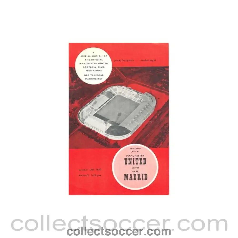 1960 - Manchester United v Real Madrid official programme 13/10/1960 - Collect Soccer