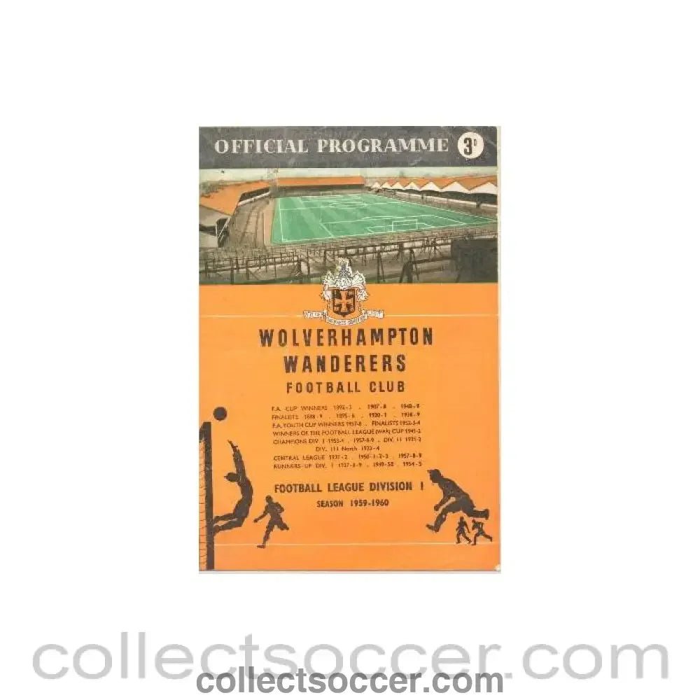 1960 - Wolverhampton Wanderers v Tottenham Hotspur official programme 23/04/1960 Football League - Collect Soccer