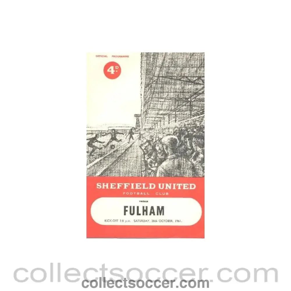 1961 - Sheffield United v Fulham official programme 28/10/1961 - Collect Soccer