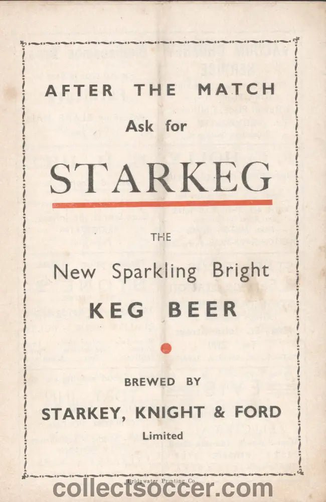 1962 Bridgwater Town v Bridport Official Programme - Collect Soccer