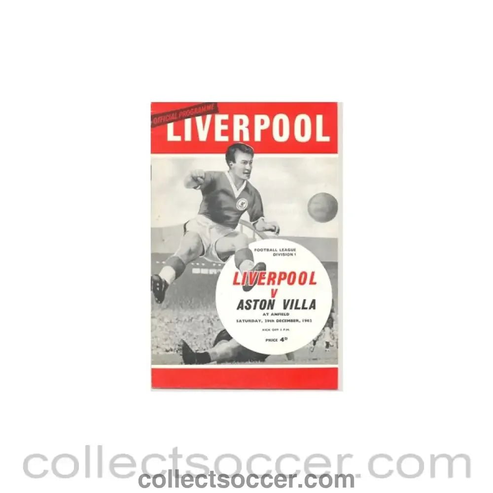 1962 - Liverpool v Aston Villa official programme 29/12/1962 - Collect Soccer