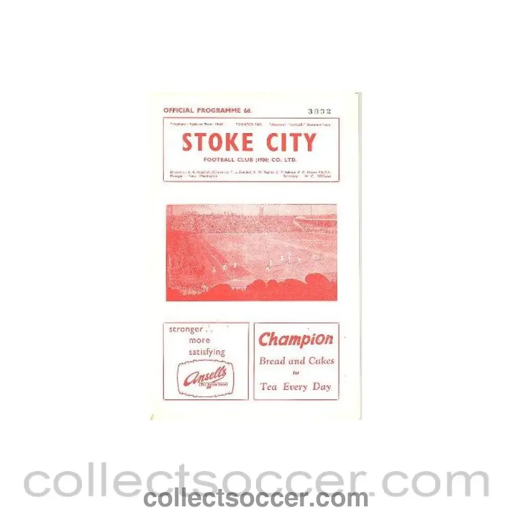 1962 - Stoke City v Luton Town official programme 07/04/1962 Football League - Collect Soccer