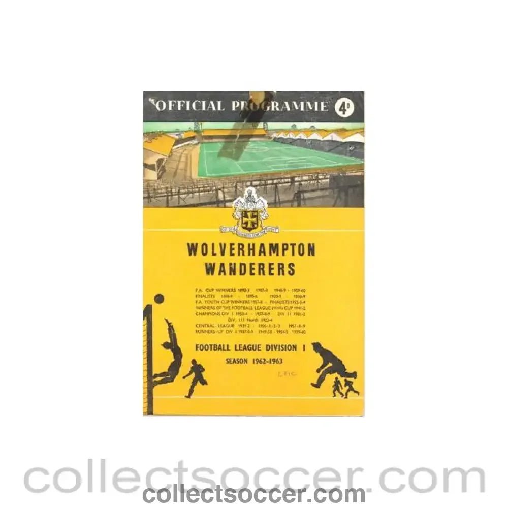 1962 - Wolverhampton Wanderers v Leicester City official programme 01/12/1962 Football League - Collect Soccer