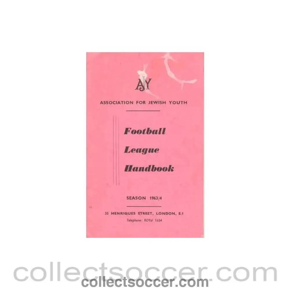 1963 - Association For Jewish Youth Football League Handbook 1963-1964