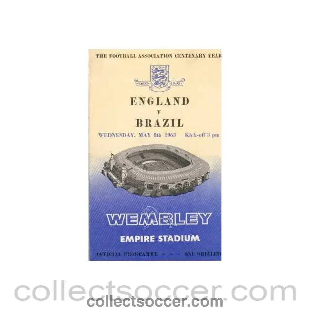1963 England V Brazil Programme 08/05/1963 - Collect Soccer