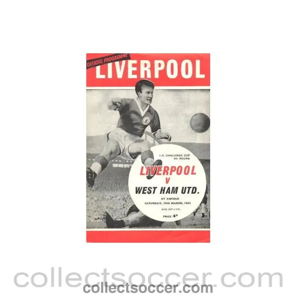 1963 - Liverpool v West Ham United official programme 30/03/1963 - Collect Soccer