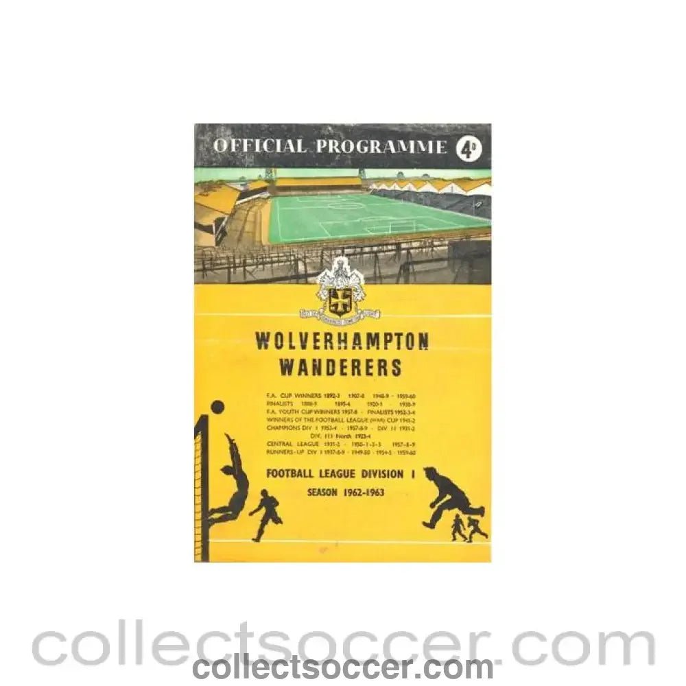 1963 - Wolverhampton Wanderers v Aston Villa official programme 15/04/1963 Football League - Collect Soccer