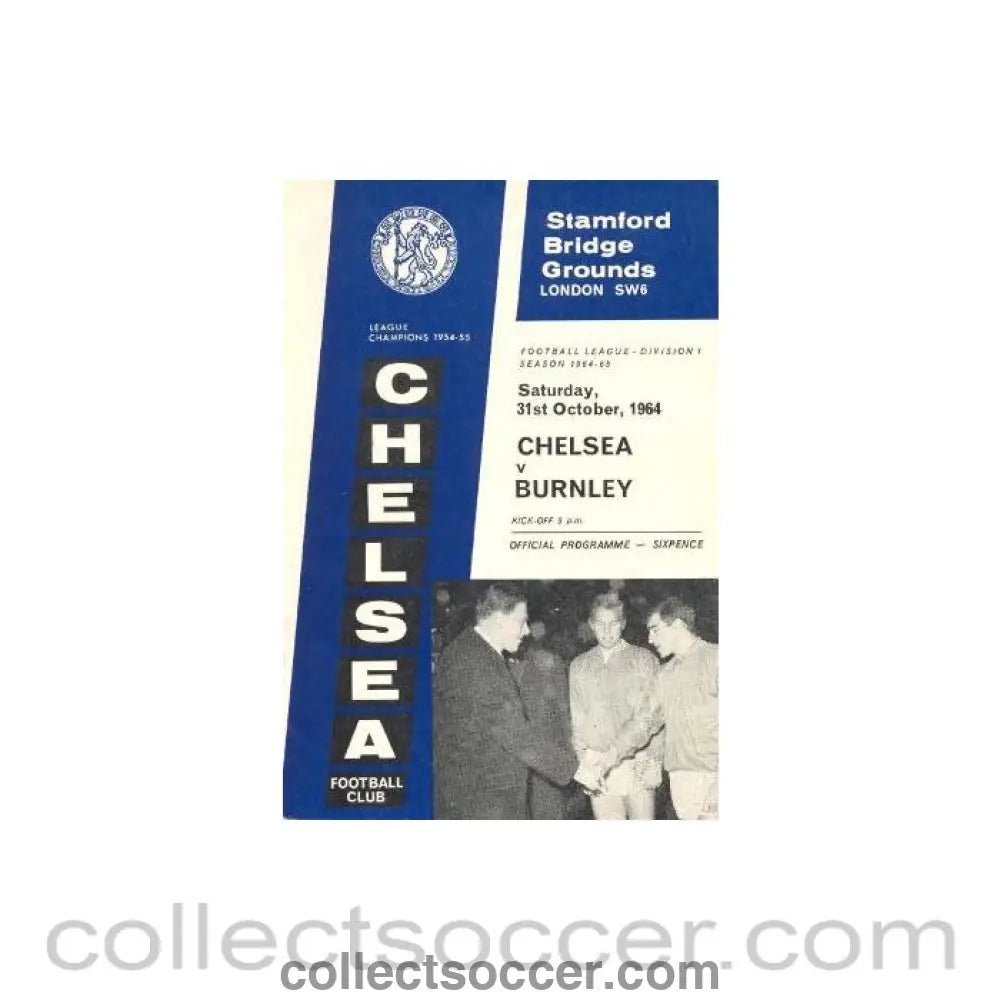 1964 - Chelsea v Burnley official programme 31/10/1964 - Collect Soccer