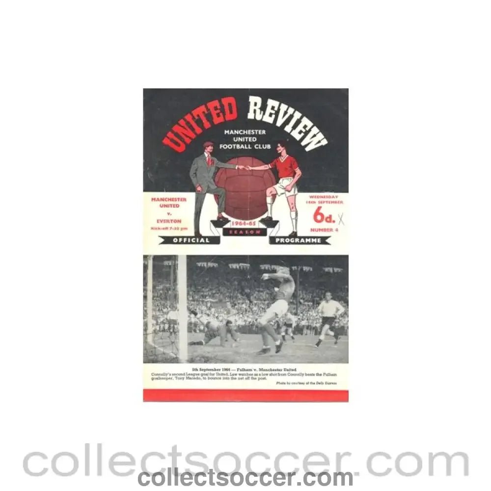 1964 - Manchester United v Everton official programme 16/09/1964 - Collect Soccer