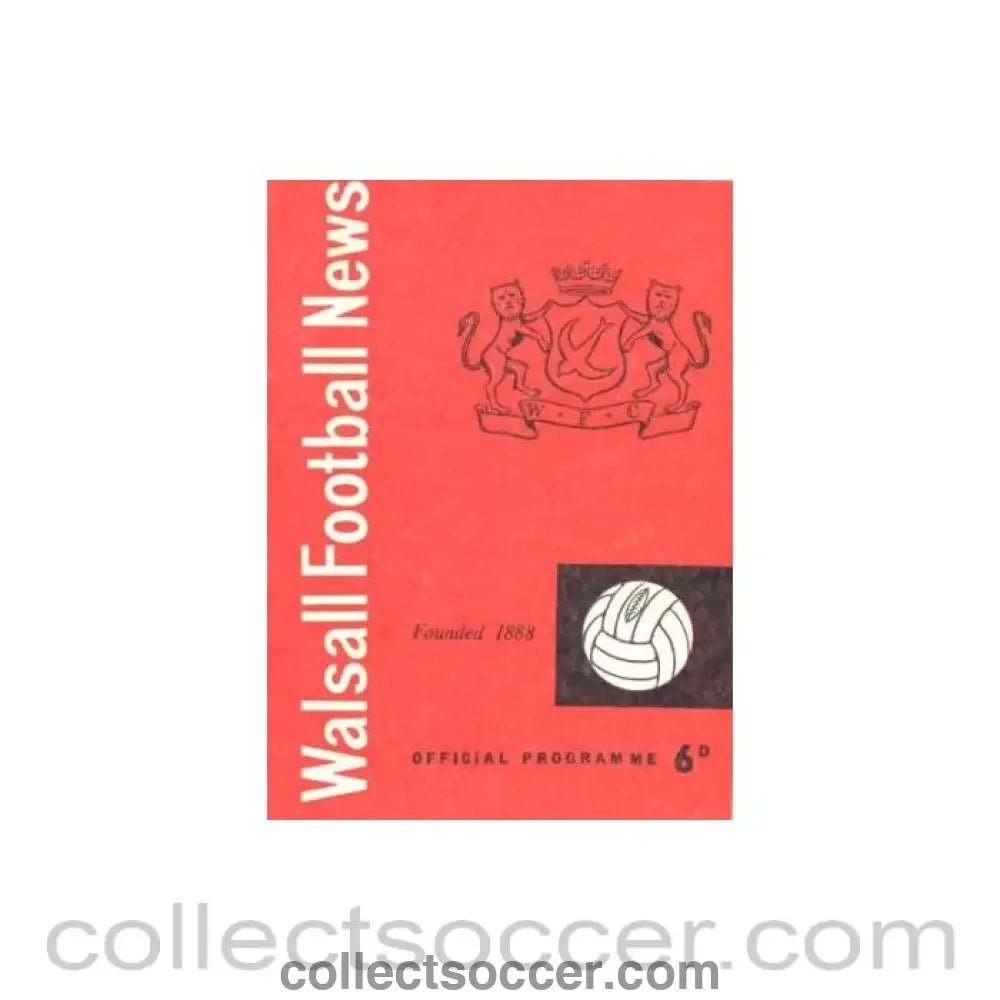 1964 - Walsall v Bournemouth official programme 24/10/1964 - Collect Soccer